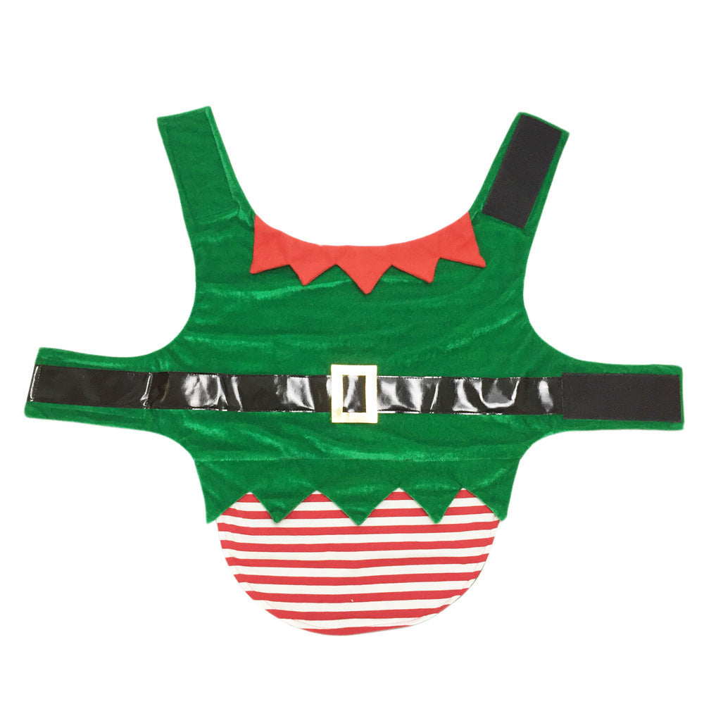 Fashion Christmas Clothes Green Elf  Pet Dog Christmas Costumes