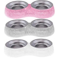 Load image into Gallery viewer, Rhinestone Bling Stainless Steel Pet Bowls Double Food Water Feeder
