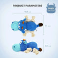 Load image into Gallery viewer, Dog Squeaky Hippo Plush Toys for Medium Large Dogs
