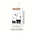 Load image into Gallery viewer, Cat Pattern 3d Printed 16oz Glass Mug With Lid & Straw Gifts
