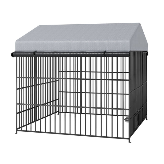 Large Kennel Outdoor Pet Pen House Metal Fence With Roof Cover