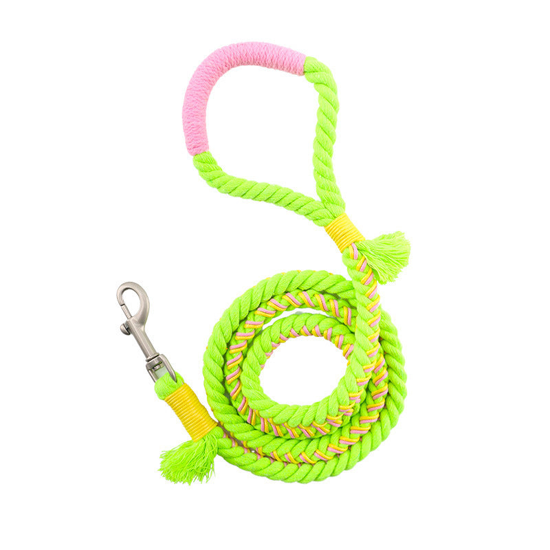 Handmade Cotton Colorful Traction Rope Dog Leashes