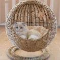 Load image into Gallery viewer, Pet Cat Litter Round Semi-enclosed Opening Cat Hanging Basket Bed
