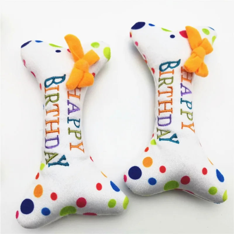 Cute Birthday Cake Squeaky Bite Resistant Bone and, Cupcake Happy Birthday Dog Toys