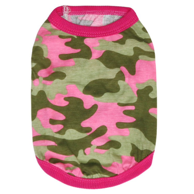 Dog Clothes Cotton Yellow Woodland Camouflage Dog Clothes Vest Teddy Pet Clothes Spring And Summer