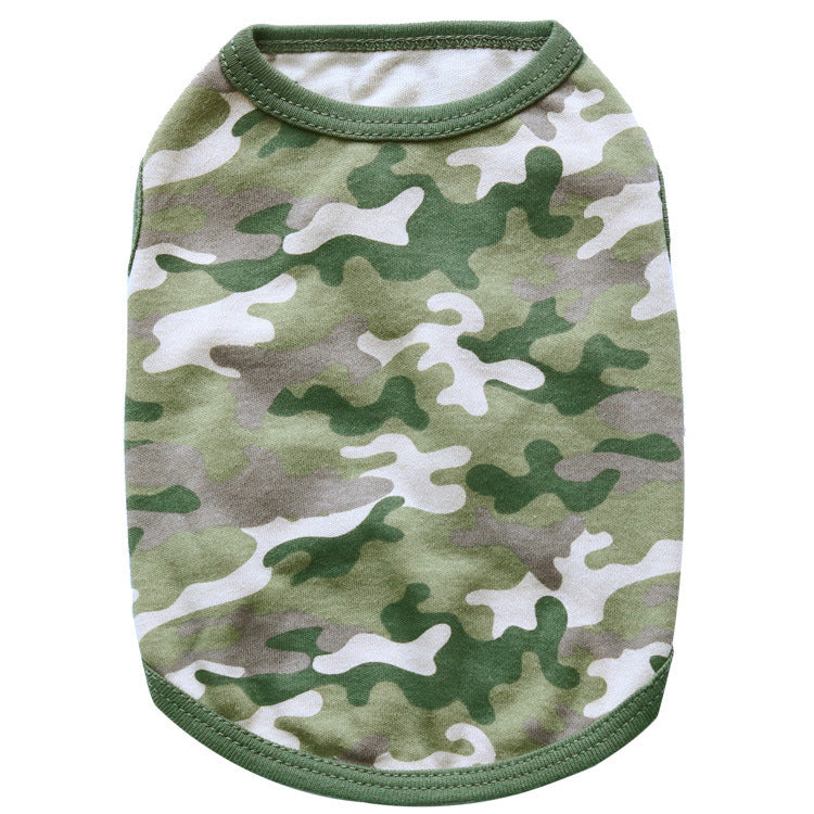 Dog Clothes Cotton Yellow Woodland Camouflage Dog Clothes Vest Teddy Pet Clothes Spring And Summer