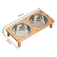 Load image into Gallery viewer, Pet Stainless Steel Food Bowl Pot Anti-tumble Large Wooden Frame Combination
