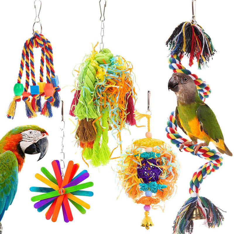 5PCs Parrot Gnawing Toy Cotton