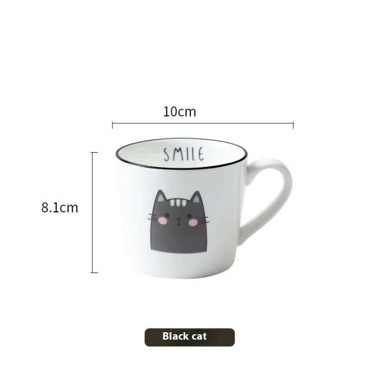 Breakfast Ceramic Milk Coffee Cup Couple Personality Creative Cartoon Cats