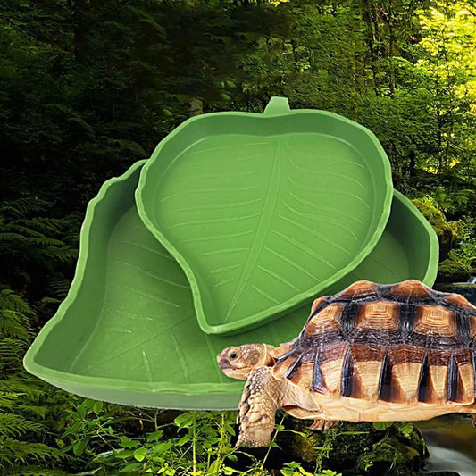 Leaf Shape Reptile Feeder Food Water Bowl Reptile  Feeder Bowl