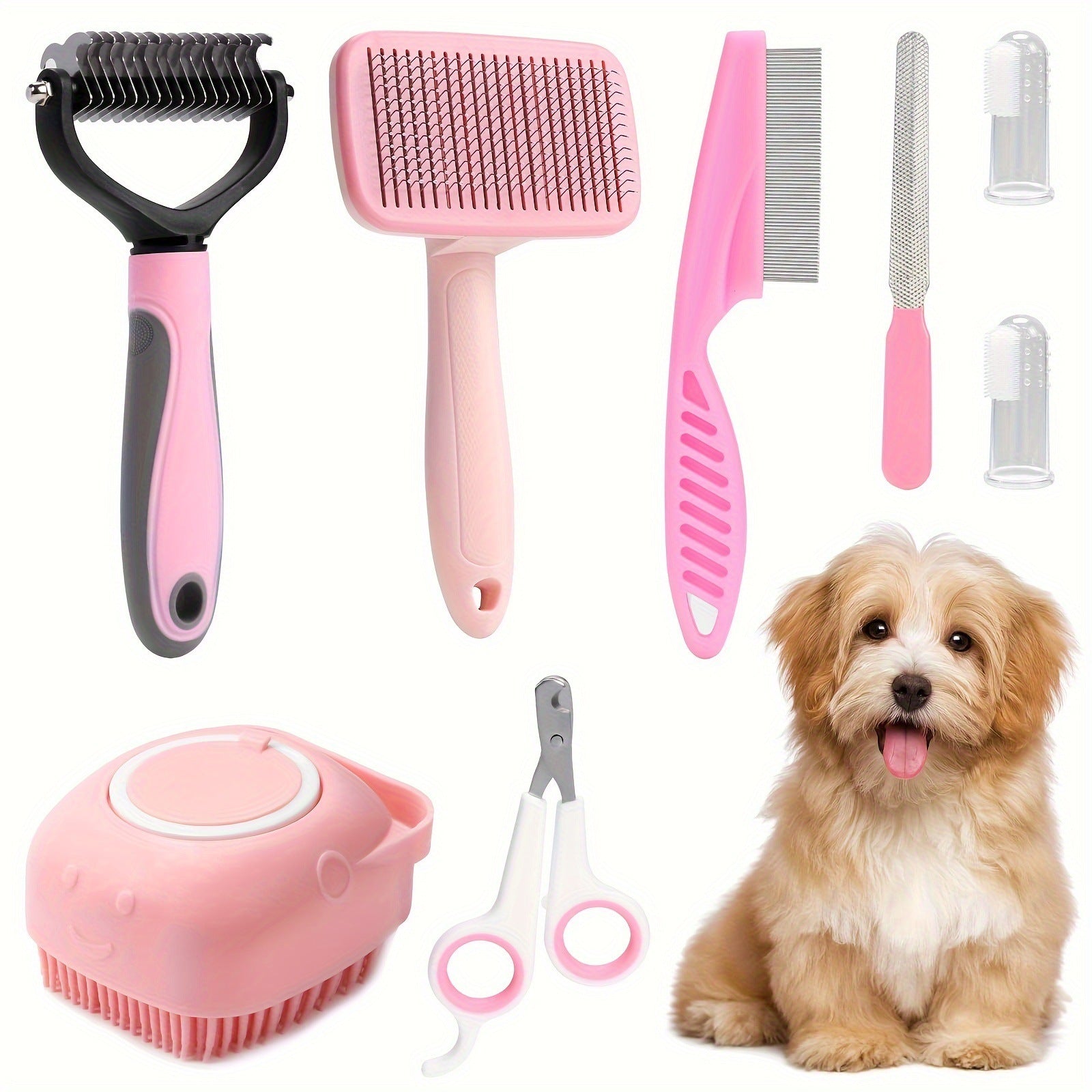 8-piece Dog Beauty Tools Self-Cleaning Sets