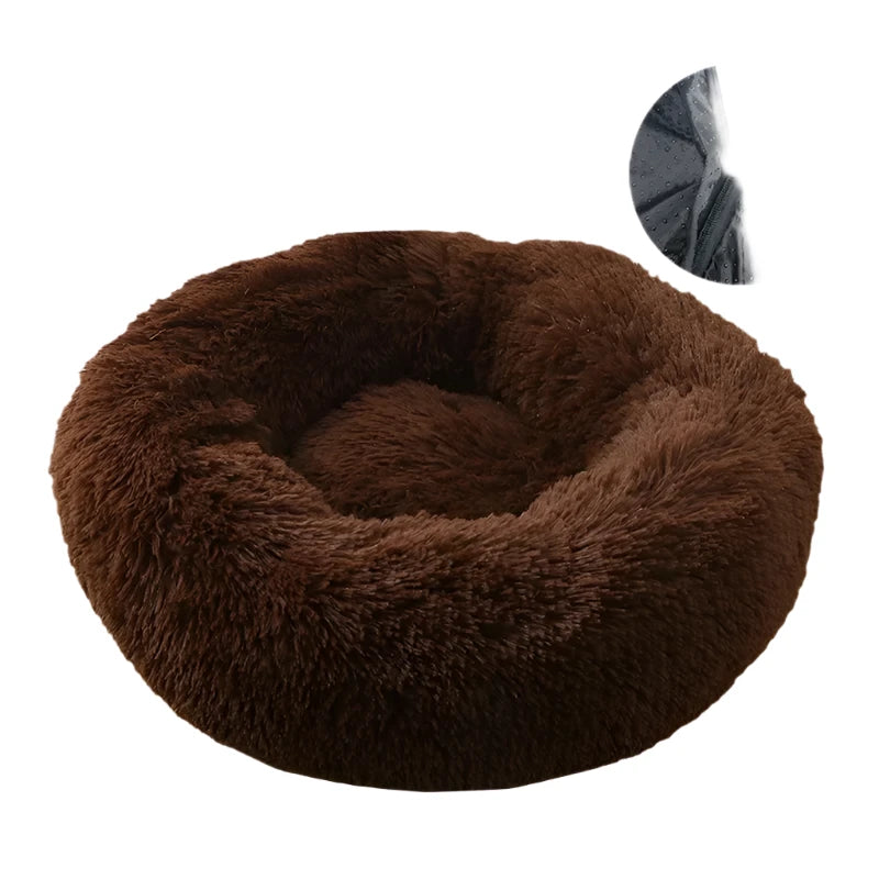 Donut Dog Bed Warm Soft Long Plush Bed For Small Large Dog Washable Sofa Cushion