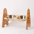 Load image into Gallery viewer, Medium And Large Dogs Dog Bowl Wood Stand Stainless Steel Double Bowl Pet Dog Bowl
