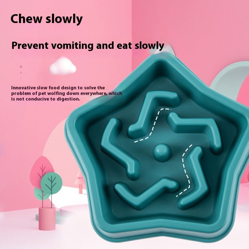 Pet Avoid Choking Slow Feeding Plastic Bowls