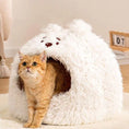 Load image into Gallery viewer, Semi Closed Pet Cat And Dog Sleeping Plush Cute Bear Warm Large Velvet Nest
