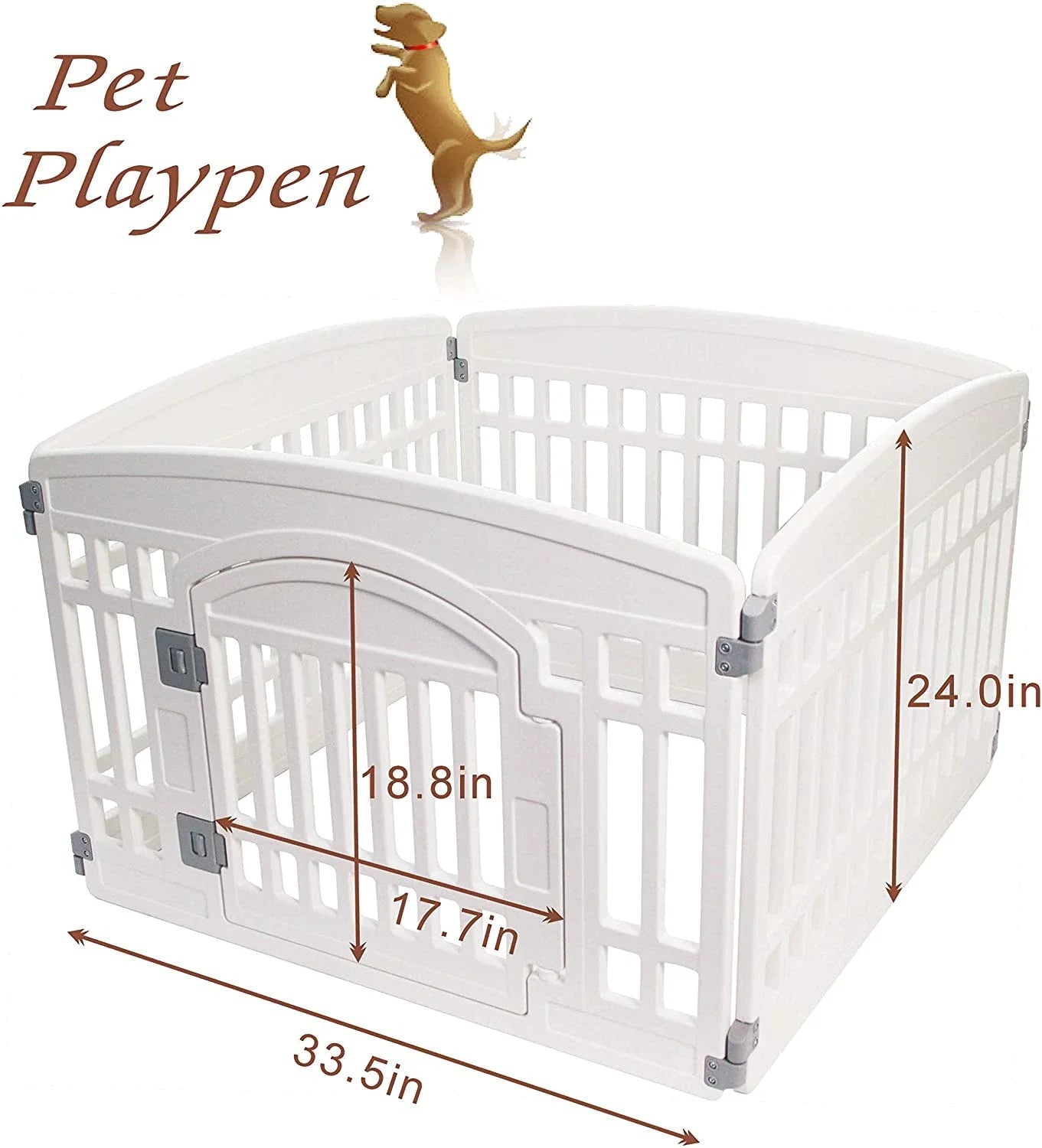 Pet Playpen Foldable Gate for Dogs Heavy Plastic Exercise Pen with Portable Indoor Outdoor Small Pets Fence