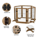 Load image into Gallery viewer, Dog Gate With 144 Extra Wide 32 Tall 6 Panels Foldable  Pet Gate Barrier For House Doorway Stairs Pet Safety Solid Hard Wood Fence Support
