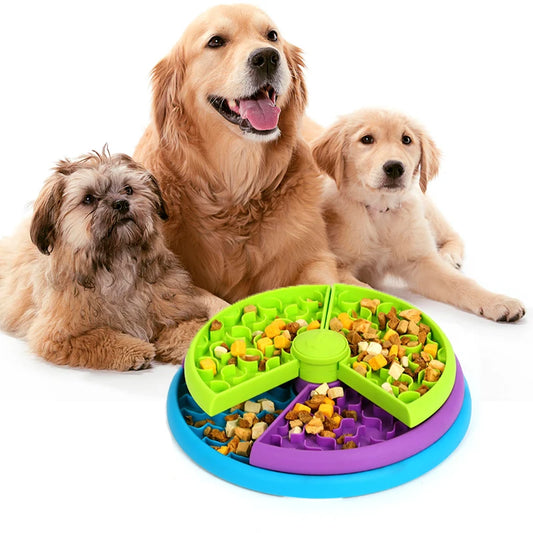 Pet Slow Food Bowl 3-Layers Puzzle Anti-choking Non-slip Feeder Puzzle Bowl