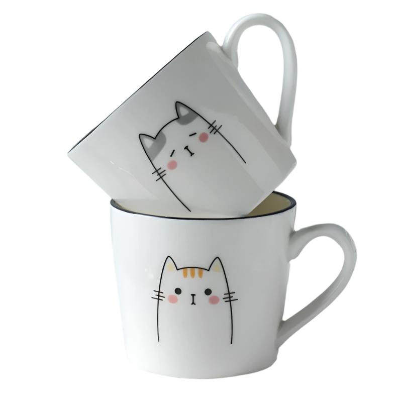 Breakfast Ceramic Milk Coffee Cup Couple Personality Creative Cartoon Cats