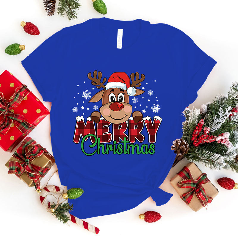 Cute Merry Christmas Printed T-shirt