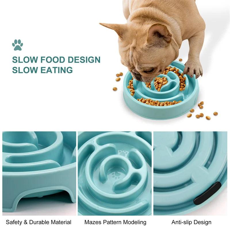 Slow Feeder Dog Bowl Anti-Choking Puzzle Feeding Bowl For Dry Wet And Raw Food  Dishes