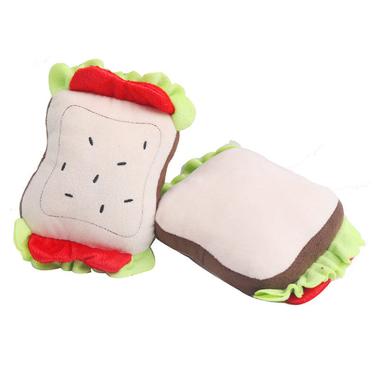 Dog Teething Simulation Sandwich Dumplings Chewing Noise Plush Toy