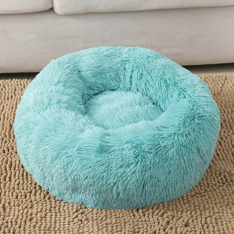 Donut Dog Bed Warm Soft Long Plush Bed For Small Large Dog Washable Sofa Cushion