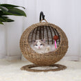 Load image into Gallery viewer, Pet Cat Litter Round Semi-enclosed Opening Cat Hanging Basket Bed
