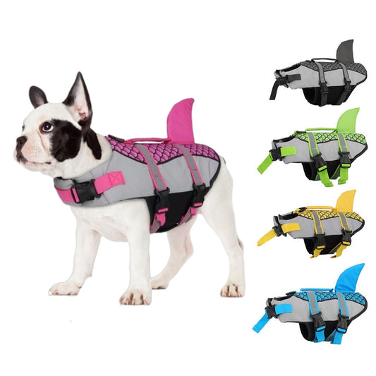 Swim Pet Dog Life Jacket Vest Clothes Life Vest Collar Harness Pets Swimming Summer Swimwear Scales Shark