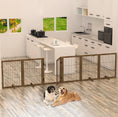 Load image into Gallery viewer, Dog Gate With 144 Extra Wide 32 Tall 6 Panels Foldable  Pet Gate Barrier For House Doorway Stairs Pet Safety Solid Hard Wood Fence Support
