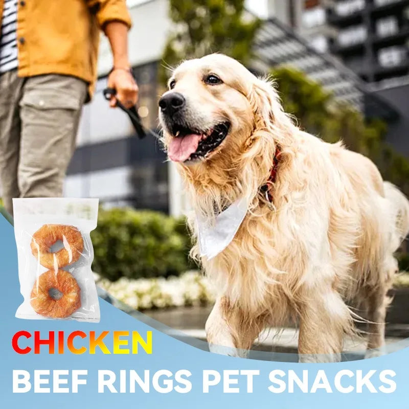 Dog Snacks Chicken Meat Skin Ring Double Pack Clean Teeth Pet Training rewards Food