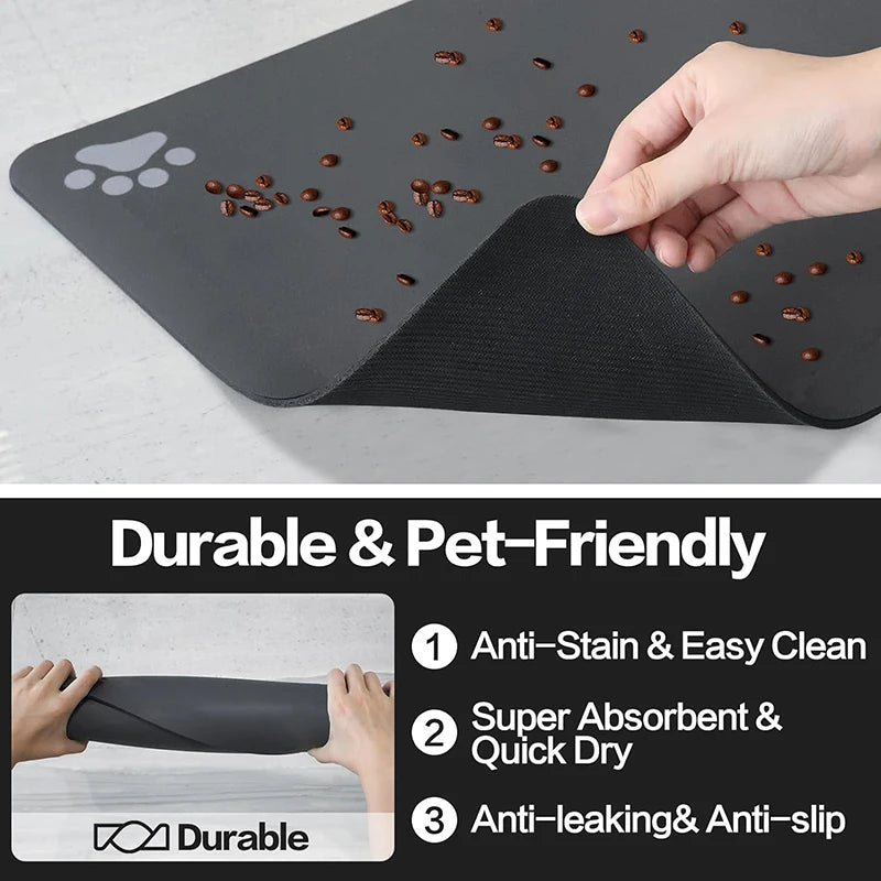 Pet Placemat No Stains Quick Dry Absorbent Dog Food bowl Mat Cat Feed Mat Cat Pads