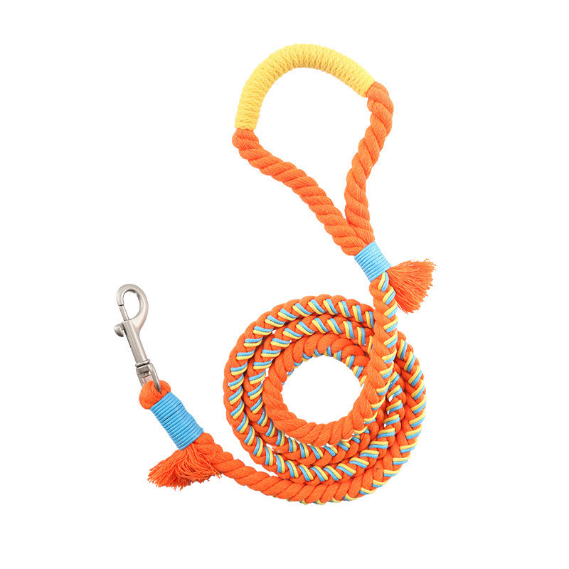 Handmade Cotton Colorful Traction Rope Dog Leashes