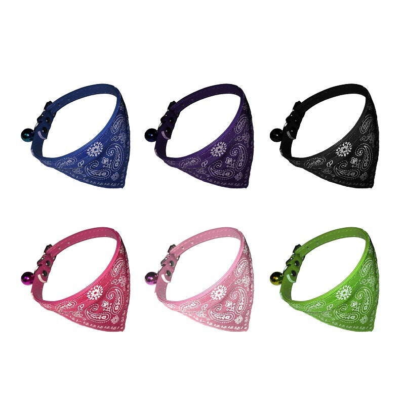 Pet Bell Triangular Binder Collar Dog Saliva Towel Scarf For Small Dogs Pet Decorations