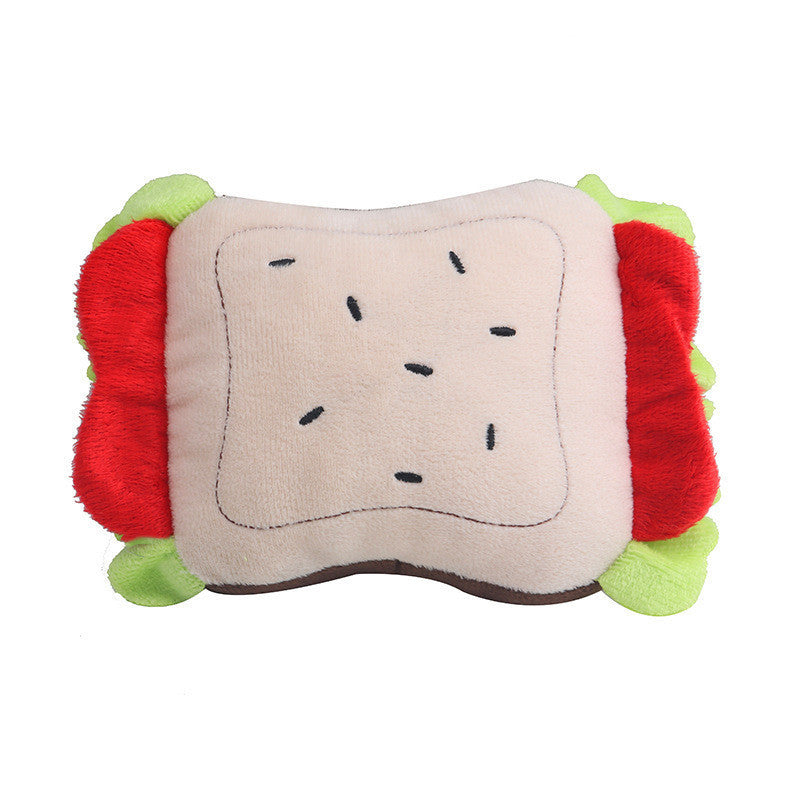 Dog Teething Simulation Sandwich Dumplings Chewing Noise Plush Toy