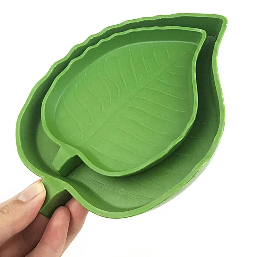 Leaf Shape Reptile Feeder Food Water Bowl Reptile  Feeder Bowl