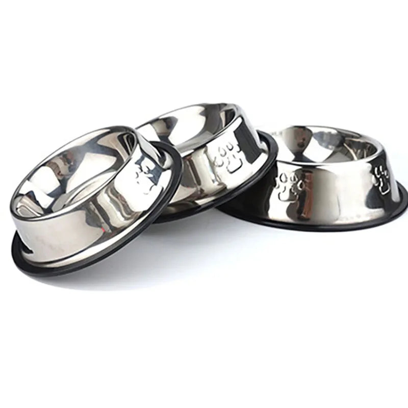 6 Size Stainless Steel Bowls Water, Food For Dogs and Cats