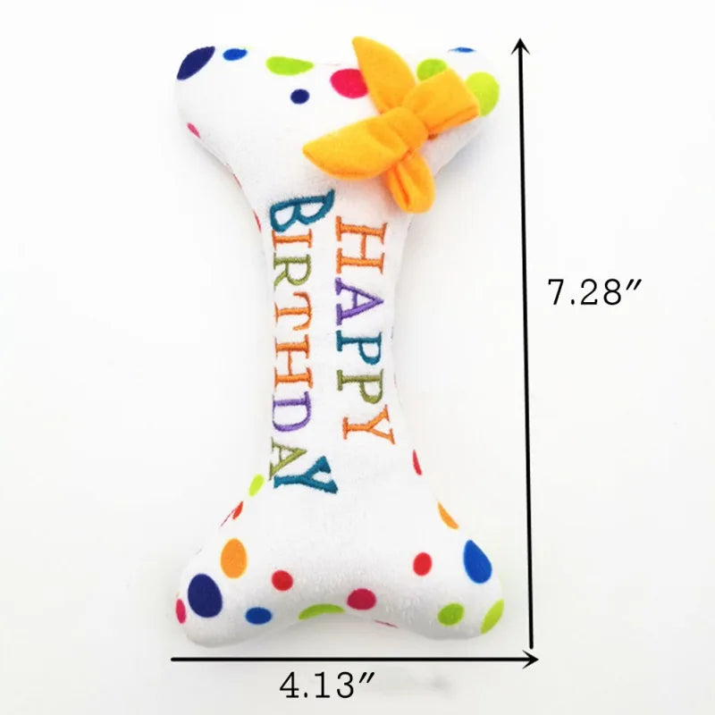 Cute Birthday Cake Squeaky Bite Resistant Bone and, Cupcake Happy Birthday Dog Toys