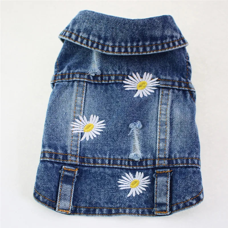 Denim Dog Clothes for Pitbull Dachshund Fashion Dog Jean Jacket