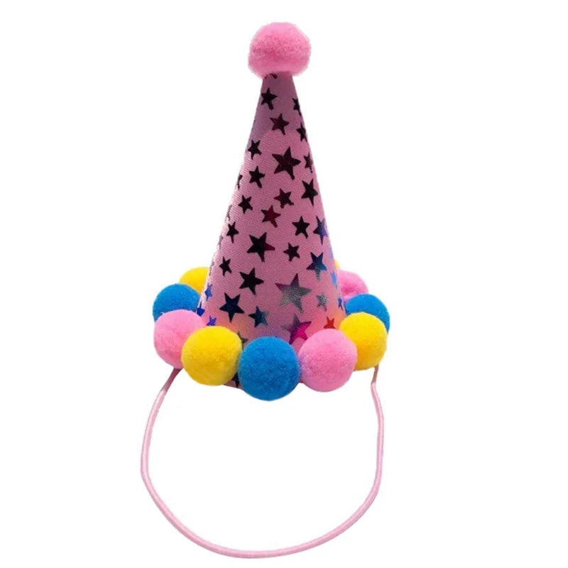 Dog Birthday Headwear Cap Decor Crown Hat Favor Headband  Party