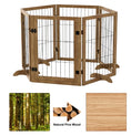 Load image into Gallery viewer, Dog Gate With 144 Extra Wide 32 Tall 6 Panels Foldable  Pet Gate Barrier For House Doorway Stairs Pet Safety Solid Hard Wood Fence Support
