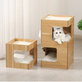 Load image into Gallery viewer, Solid Wood Double Layer Cat Nightstand Tower
