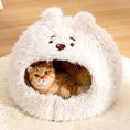 Load image into Gallery viewer, Semi Closed Pet Cat And Dog Sleeping Plush Cute Bear Warm Large Velvet Nest
