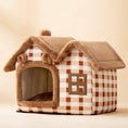 Load image into Gallery viewer, Foldable Dog Pet House with Villa Sleep Kennel Removable Nest Warm Enclosed Cave Sofa
