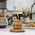 Load image into Gallery viewer, Cat Pattern 3d Printed 16oz Glass Mug With Lid & Straw Gifts
