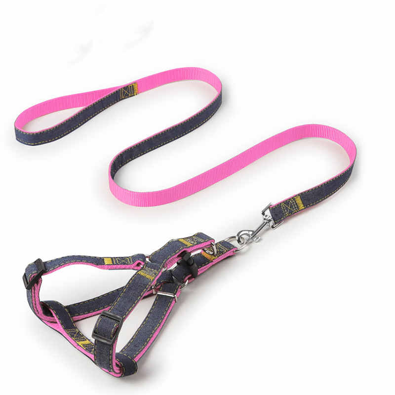 Denim Pet Leash  Sewn Cloth  Wear-resistant Chest Strap