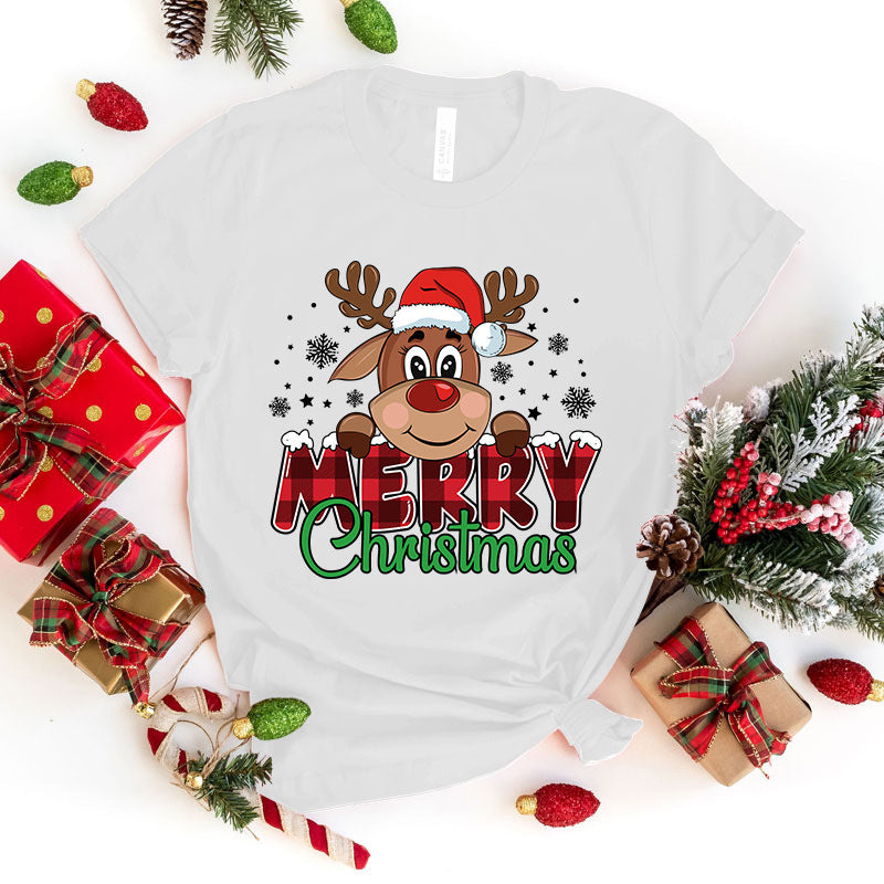 Cute Merry Christmas Printed T-shirt