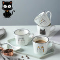 Load image into Gallery viewer, Breakfast Ceramic Milk Coffee Cup Couple Personality Creative Cartoon Cats
