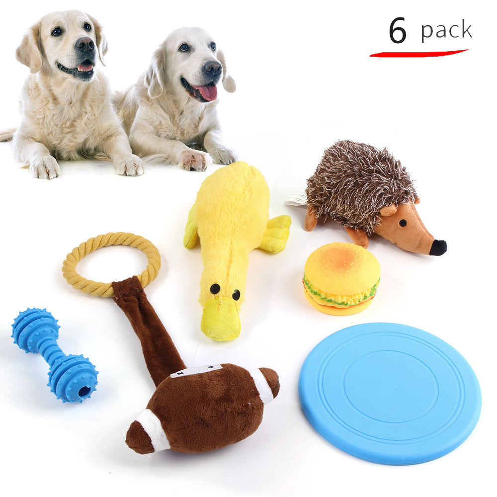 Pet Dog Cotton Rope Bite Resistant Plush Teeth Cleaning Toy Sets