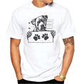 Load image into Gallery viewer, New Fashion Men's Bull Terrier Jail Mugshot Guilty Of Love Funny T-shirt Funny Animals
